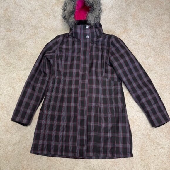 Winter Coat Woman's Small - Black Mountain Hydrid Drypeak  removable hood & faux - Picture 2 of 14